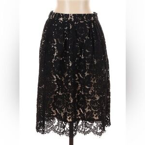 J. Crew Black Lace A-Line Skirt